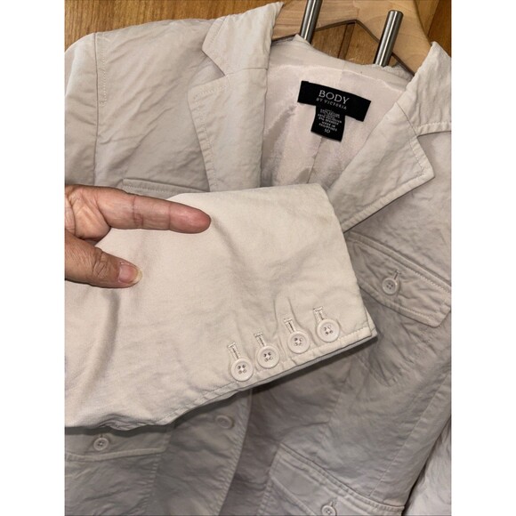 Body by Victoria Victorias Secret Khaki Button Long Sleeve Blazer Jacket 10 - Picture 4 of 8